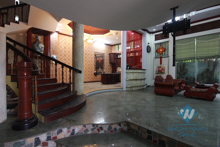 Five bedrooms house with big living space in Tay Ho for rent.